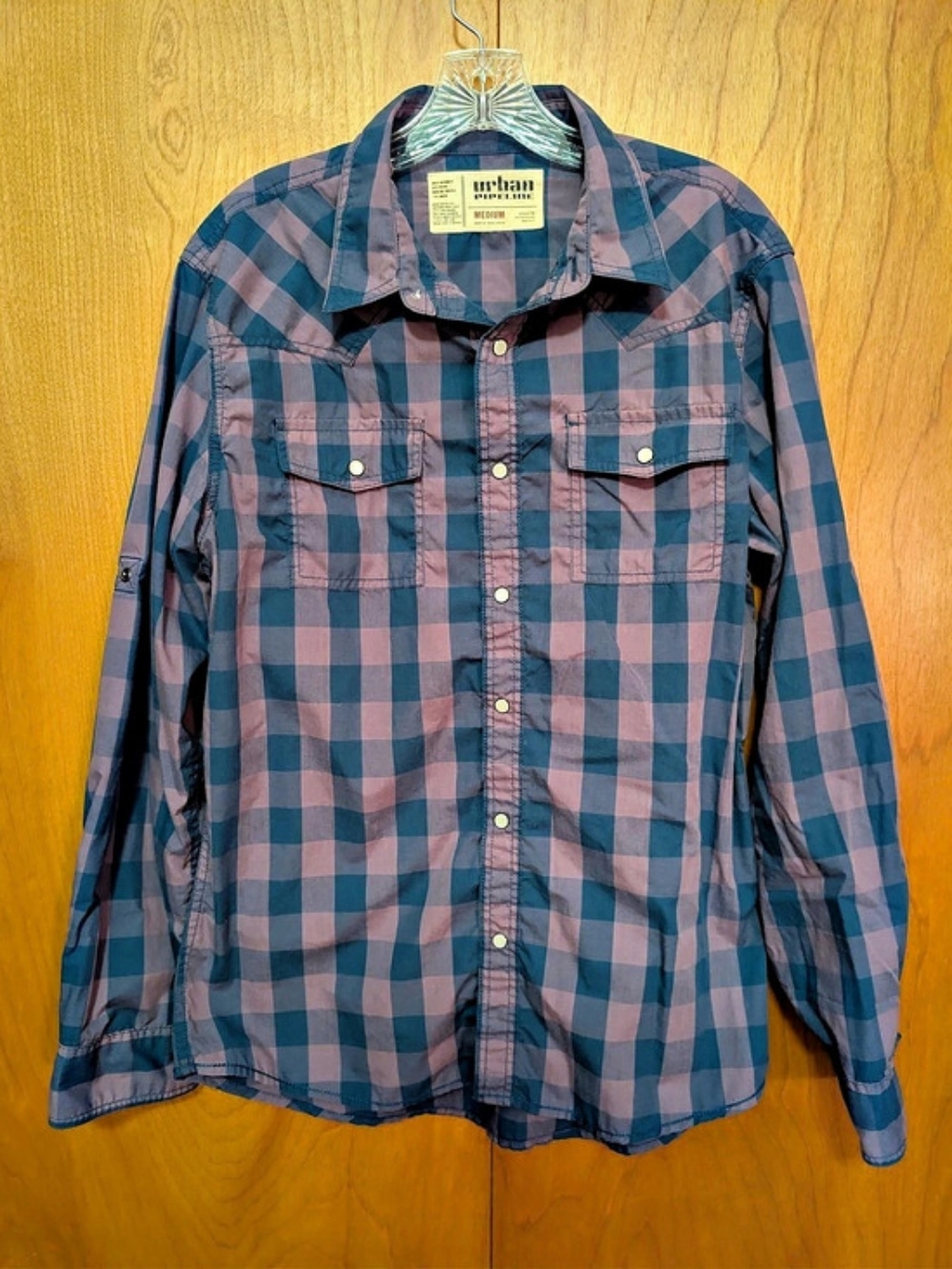 Urban Pipeline Men's Plaid Cotton Button Down Size Medium